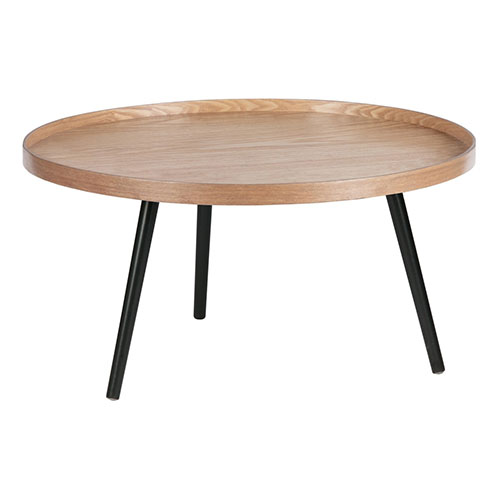 Table basse ronde en bois et piètement noir - Mesa - Woood