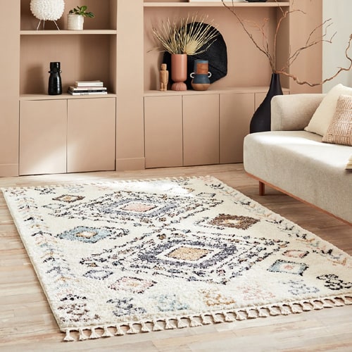 Tapis berbère crème 120 x170 cm - Shiny