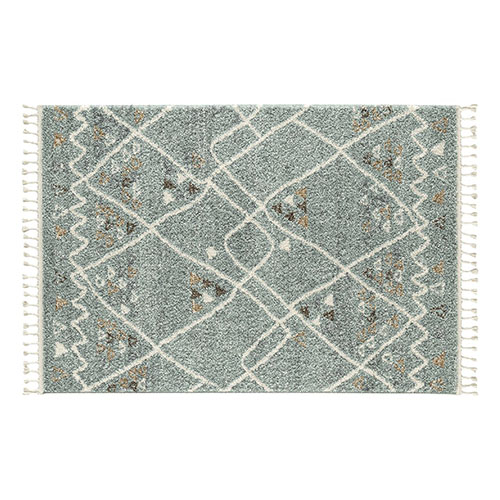 Tapis berbère bleu motif géométrique 200 x 290 cm - Fluffy