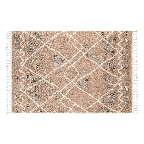 Tapis berbère rose motif géométrique 120 x 170 cm - Fluffy