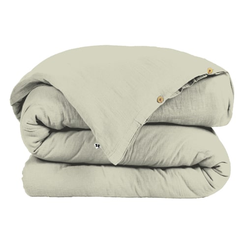 HOUSSE DE COUETTE 260x240CM 100% GAZE DE COTON -VERT D'EAU