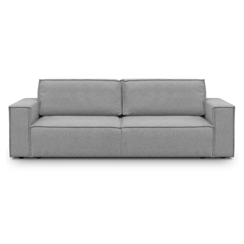 Canapé convertible 3 Places avec coffre de rangement en tissu gris chiné - Harper
