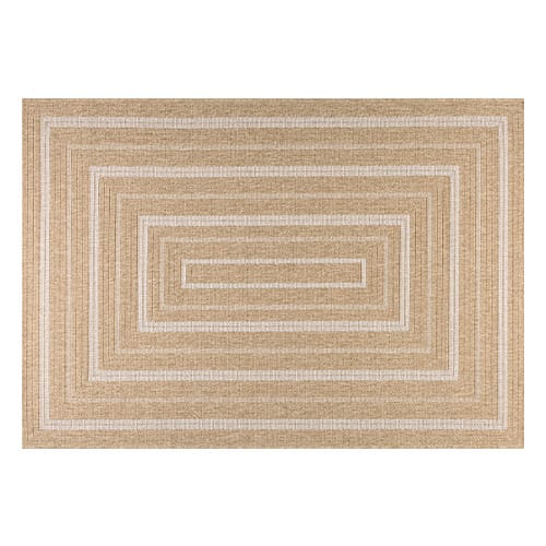 Tapis aspect Jute naturel avec motifs blanc 160x230 - Gaia