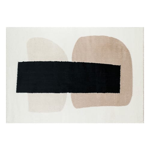 Tapis à poils longs motifs écru 160x230 - Cila