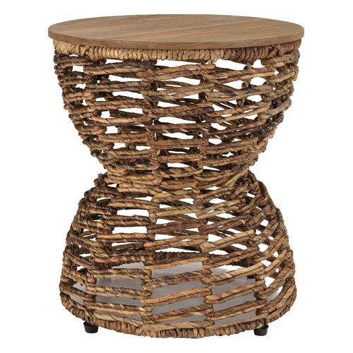 Tabouret assise en bois de teck recyclé SIXTINE