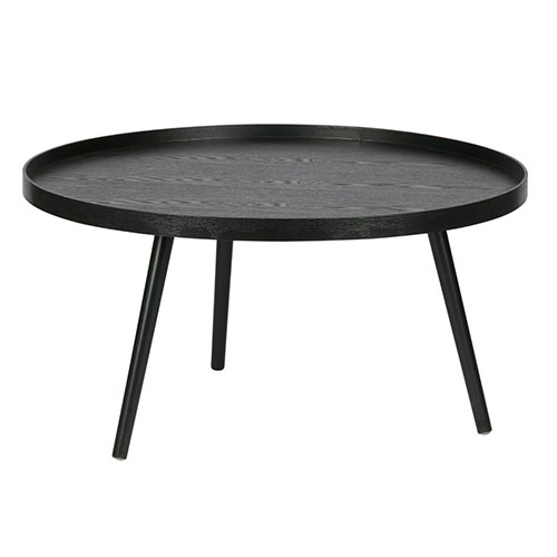 Table basse ronde en bois noir, 39x78x78cm - Collection Mesa