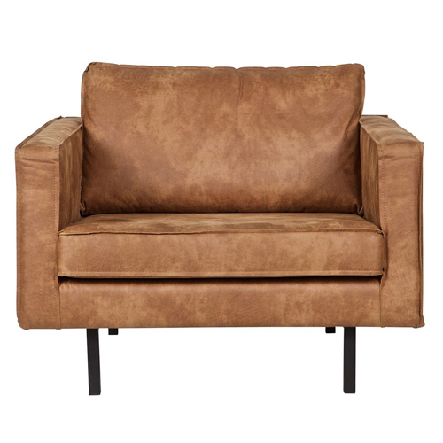 Fauteuil en cuir recyclé cognac - Rodéo