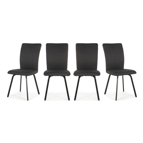 Lot de 4 chaises en tissu gris foncé - Lonni