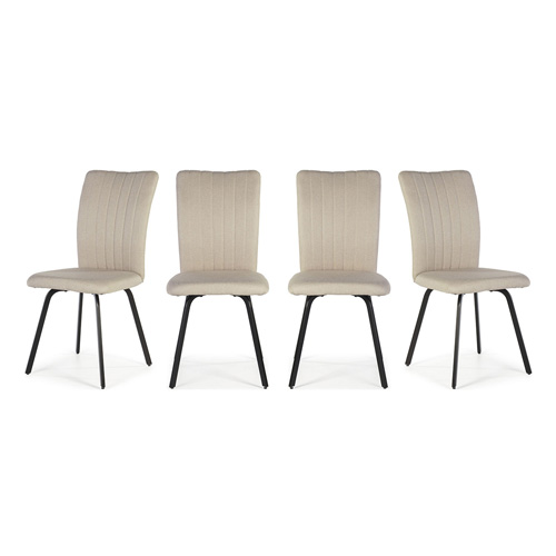 Lot de 4 chaises en tissu beige - Lonni