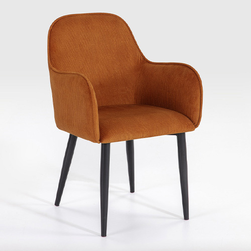 Lot de 2 fauteuils de salle à manger en velours côtelé rouille - Archie