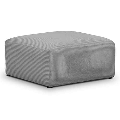 Pouf / repose-pieds modulable en velours côtelé gris clair - Modulo New