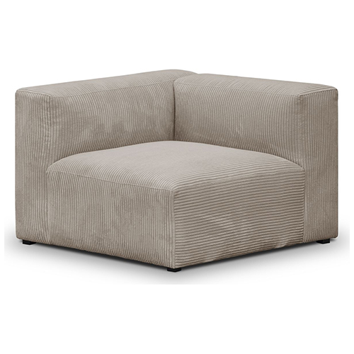Chauffeuse d'angle à gauche modulable en velours côtelé taupe - Modulo New