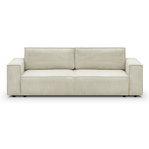 Canapé modulable 3 places en velours côtelé beige - Harper Mod