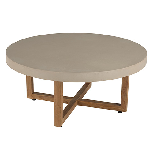 Table basse ronde 92cm en béton beige - Dak