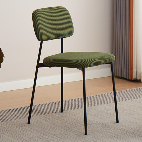 Lot de 4 chaises en velours côtelé vert kaki - Lorie