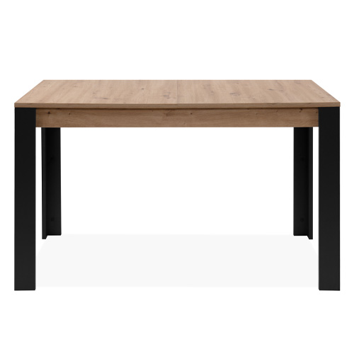 Table à manger extensible noir et effet chêne 4 à 6 personnes 100/150 cm - Ted