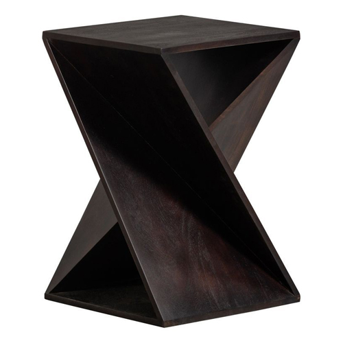 Table d'appoint en bois marron foncé 41 cm - Ikem