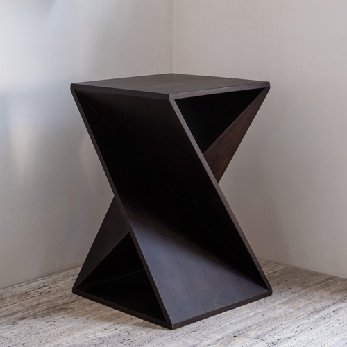 Table d'appoint en bois marron foncé 41 cm - Ikem
