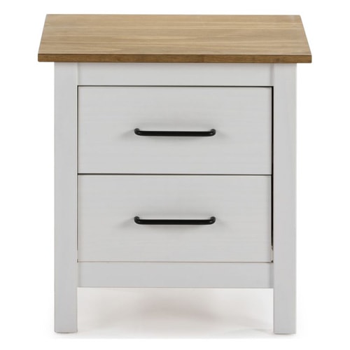 Table de chevet en bois massif blanc - Ida