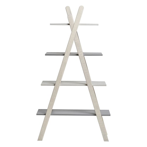 Etagère tipi enfant en bois gris et blanc H146 cm - Sue