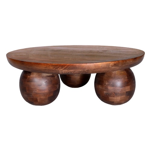 Table basse ronde en bois de manguier 100cm - Venus