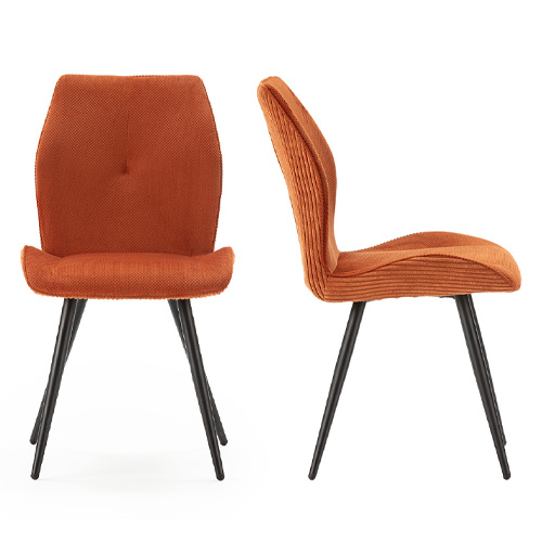 Lot de 2 chaises en velours côtelé rouille - Lykke