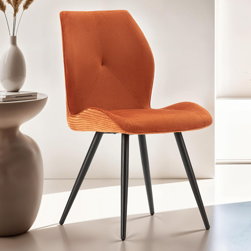 Lot de 2 chaises en velours côtelé rouille - Lykke