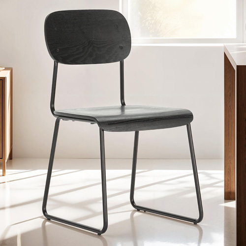 Lot de 2 chaises effet bois noir - Eken