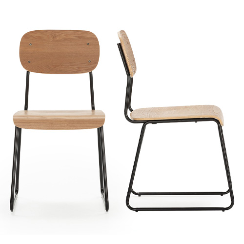 Lot de 2 chaises effet bois bois - Eken