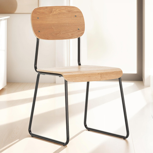 Lot de 2 chaises effet bois bois - Eken