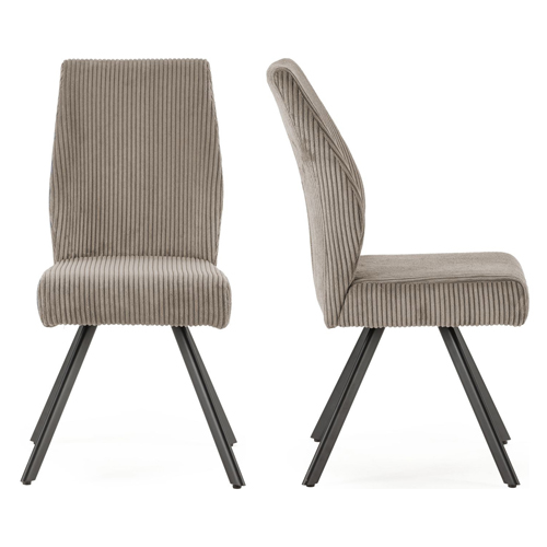Lot de 2 chaises en velours côtelé gris clair - Lagom