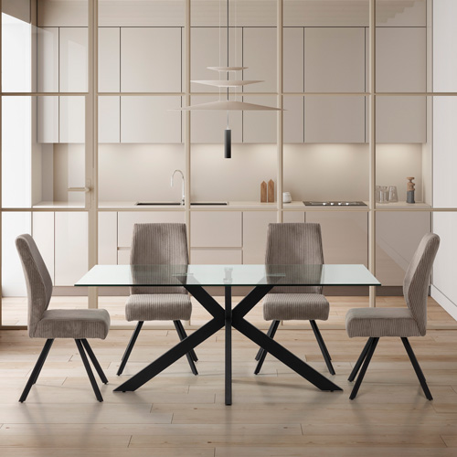 Lot de 2 chaises en velours côtelé gris clair - Lagom