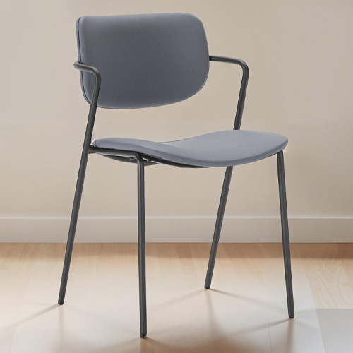 Lot de 2 chaises en simili cuir gris foncé - Skandi