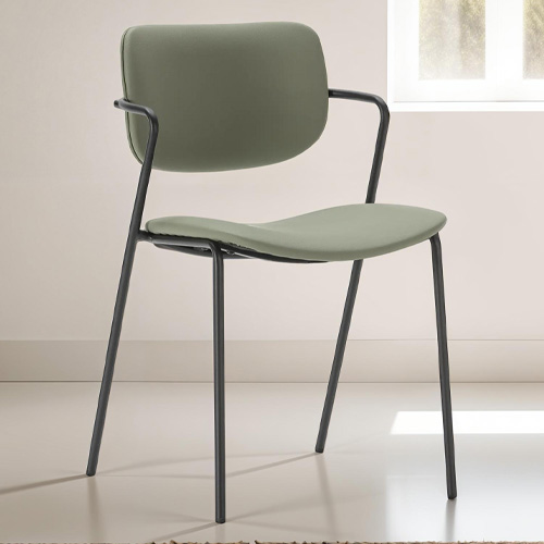 Lot de 2 chaises simili cuir vert olive - Skandi