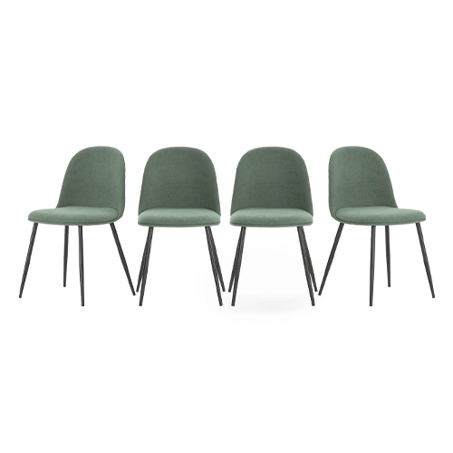 Lot de 4 chaises en tissu vert - Haven