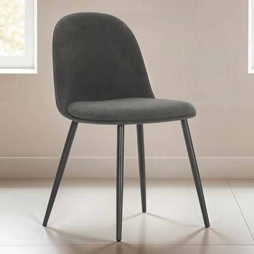 Lot de 4 chaises en tissu gris foncé - Haven