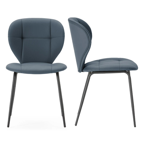 Lot de 2 chaises en tissu gris foncé - Svea