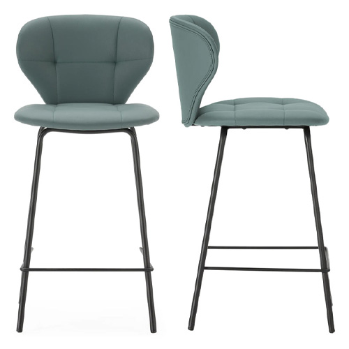 Lot de 2 tabourets de bar en tissu vert - Svea