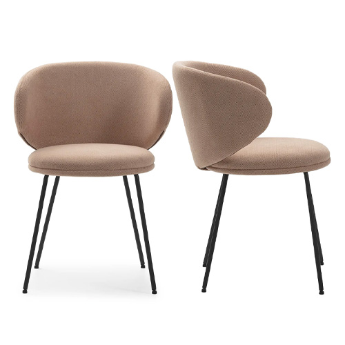 Lot de 2 chaises en tissu rose pâle - Cocoon