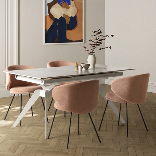 Lot de 2 chaises en tissu rose pâle - Cocoon