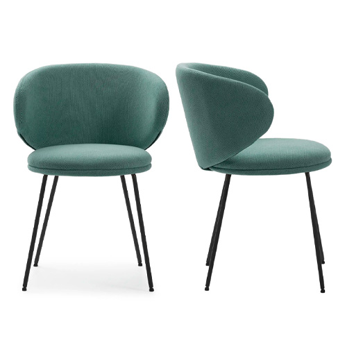 Lot de 2 chaises en tissu vert - Cocoon
