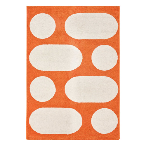 Tapis rétro années 70 orange 160x230 cm - Almafi