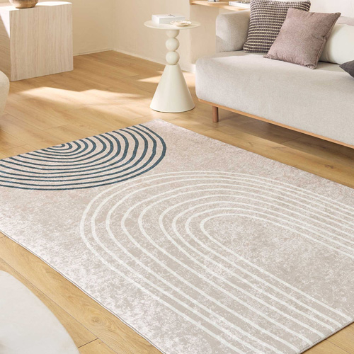 Tapis motif arc-de-cercle grège 200x290 cm - Valetta