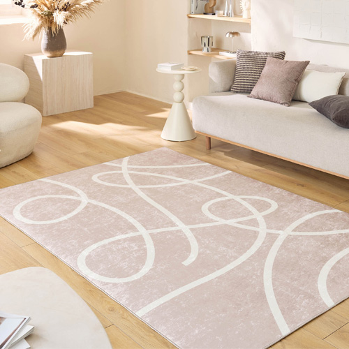 Tapis motif artistique abstrait grège 120x160 cm - Delphi