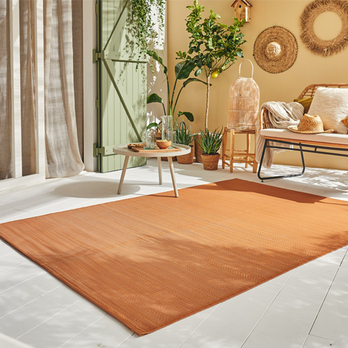 Tapis d’extérieur uni terracotta 120x160 cm - Blake