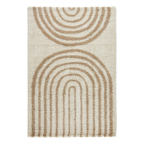 Tapis shaggy motif arc beige 120x160 cm - Calypso