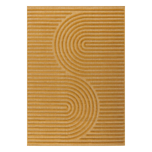 Tapis arc de cercle jaune 200x290 cm - Quinn