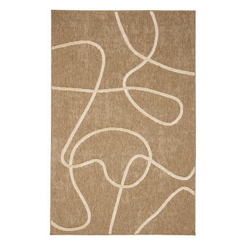 Tapis motif géométrique blanc et naturel 160x230 - Sloane