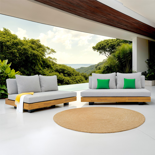 Salon de jardin 4 places en bois FSC - 2 Canapés 2 pl. - Capri