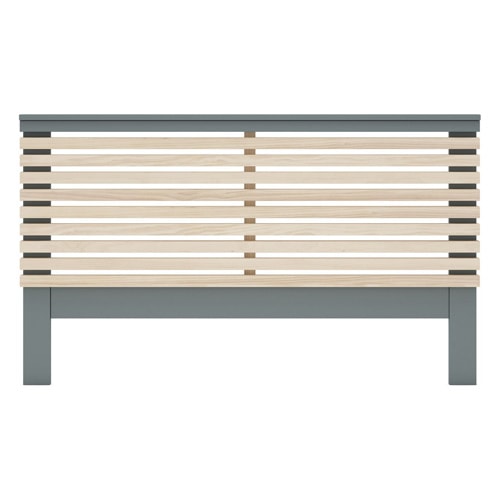 Tête de lit adulte en lattes de bois clair / vert kaki 160 cm - Lucy